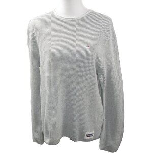 Tommy Hilfiger Light Gray Thermal Knit Crew Neck Sweater Size Small
